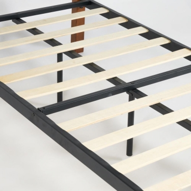 Кровать Tetchair T-8077 Wood slat base дерево гевея/металл, 90200 см Single bed, красный дуб/черный