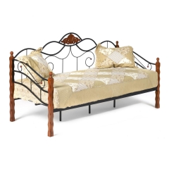 Кровать Tetchair CANZONA Wood slat base дерево гевея/металл, 90200 см Day bed, красный дуб/черный
