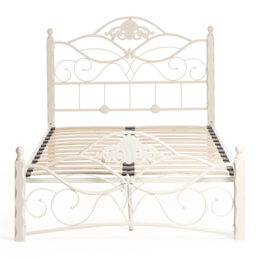 Кровать Tetchair CANZONA Wood slat base дерево гевея/металл, 120200 см middle bed, Белый butter white