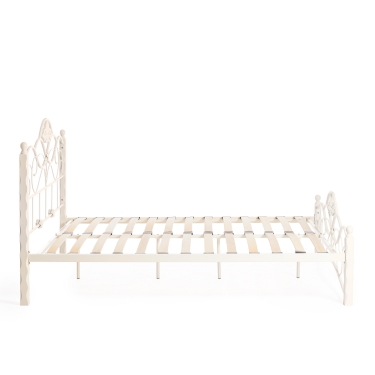 Кровать Tetchair CANZONA Wood slat base дерево гевея/металл, 160200 см Queen bed, Белый butter white