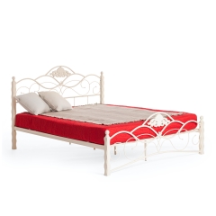 Кровать Tetchair CANZONA Wood slat base дерево гевея/металл, 160200 см Queen bed, Белый butter white