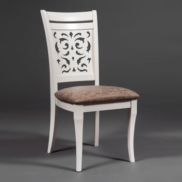 Стул Tetchair Siena SA-SC дерево гевея, 46х59х98см, ivory white слоновая кость 2-5, ткань античный коричневый 004-3