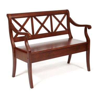 Скамейка Tetchair ALBIZZI Альбицци дерево гевея/мдф, 108х57х89 см, dark walnut