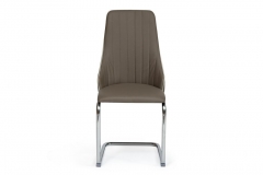 Стул Tetchair FRATELLI mod.8415 металл/экокожа/хром, 44х62х97х47см, пепельно-коричневый окантовка слон. кость