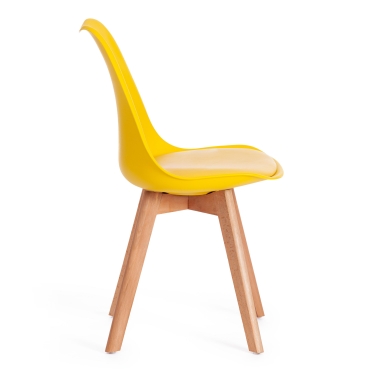 Стул Tetchair TULIP mod. 73 дерево/пластик/ПУ, 48.552.583cм, желтый