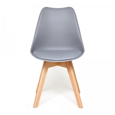 Стул Tetchair TULIP mod. 73 дерево/пластик/ПУ, 48.552.583cм, серый