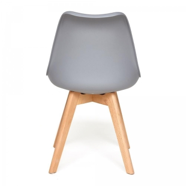 Стул Tetchair TULIP mod. 73 дерево/пластик/ПУ, 48.552.583cм, серый