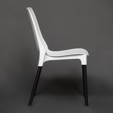 Стул Tetchair GENIUS mod 75 металл/пластик, 46x56x84cм, белый/черные ножки