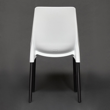 Стул Tetchair GENIUS mod 75 металл/пластик, 46x56x84cм, белый/черные ножки