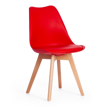 Стул Tetchair TULIP mod. 73 дерево/пластик/ПУ, 48.552.583cм, красный