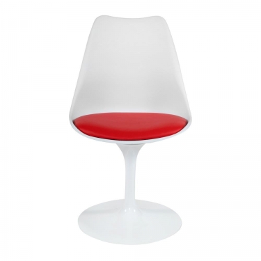 Стул Tetchair TULIP FASHION CHAIR mod.109 металл/пластик/PU, 48 x 55 x 81см, белый / красный