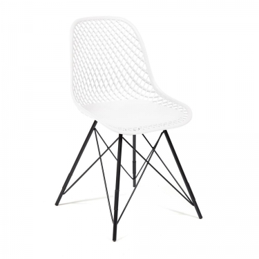 Стул Tetchair VINCENT mod. 8001 металл/пластик, 46,5 х 53 х 83,5 см, белый/черный