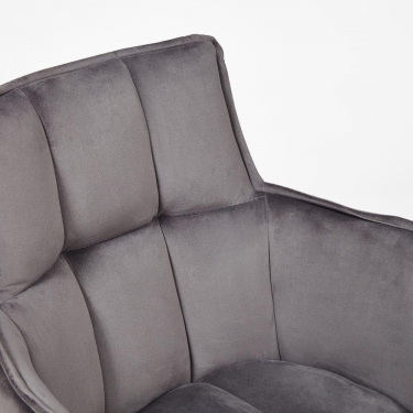 Кресло Tetchair SASKIA mod. 8283 металл/ткань, 55 х 61 х 85см, серый G-062-40/черный
