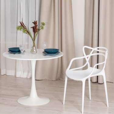 Стол Tetchair TULIP mod. 011 металл, мдф, 90 х 90 х 74 см, белый
