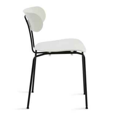 Стул Tetchair VAN HALLEN mod. 1534-45 пластик/металл, 45х52х77 см, высота до сиденья 46,5 см, белый/черный