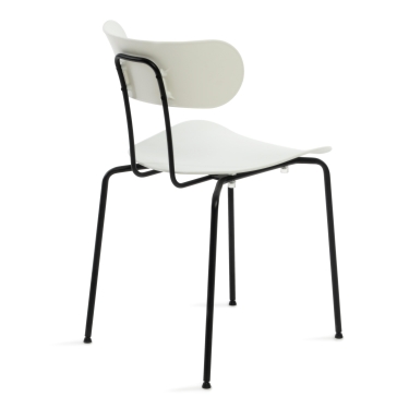 Стул Tetchair VAN HALLEN mod. 1534-45 пластик/металл, 45х52х77 см, высота до сиденья 46,5 см, белый/черный