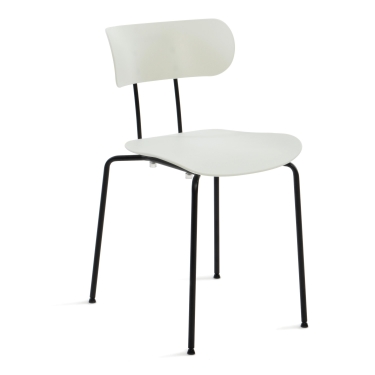 Стул Tetchair VAN HALLEN mod. 1534-45 пластик/металл, 45х52х77 см, высота до сиденья 46,5 см, белый/черный