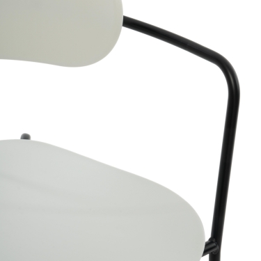 Стул Tetchair VAN HALLEN mod. 2433 пластик/металл, 54,5х53,5х76 см, высота до сиденья 46 см, белый/черный