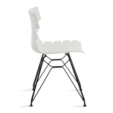 Стул Tetchair HANSEN mod. 622N пластик/металл, 51х47х80 см, высота до сиденья 45 см, белый/черный
