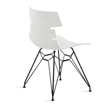 Стул Tetchair HANSEN mod. 622N пластик/металл, 51х47х80 см, высота до сиденья 45 см, белый/черный