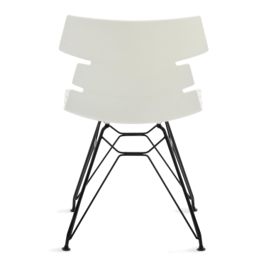 Стул Tetchair HANSEN mod. 622N пластик/металл, 51х47х80 см, высота до сиденья 45 см, белый/черный