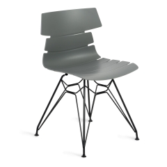 Стул Tetchair HANSEN mod. 622N пластик/металл, 51х47х80 см, высота до сиденья 45 см, серый/черный