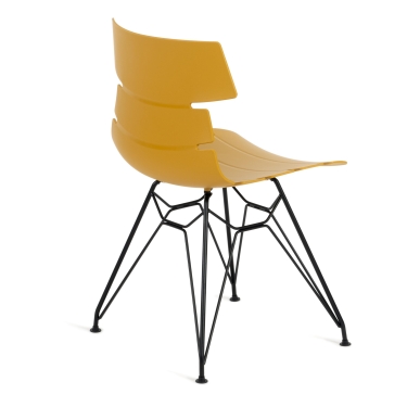 Стул Tetchair HANSEN mod. 622N пластик/металл, 51х47х80 см, высота до сиденья 45 см, оранжевый/черный
