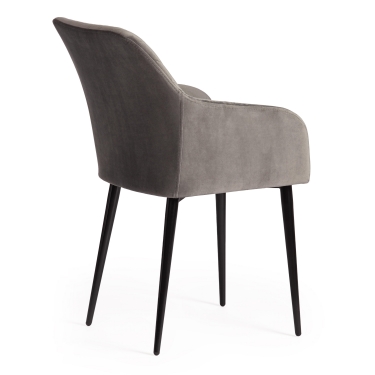 Кресло Tetchair BREMO mod. 708 ткань/металл, 58х55х83 см, высота до сиденья 48 см, серый barkhat 26/черный