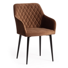 Кресло Tetchair BREMO mod. 708 ткань/металл, 58х55х83 см, высота до сиденья 48 см, коричневый barkhat 11/черный