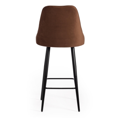 Стул барный Tetchair KISH mod. 714 ткань/металл, 50х57х110 см, высота до сиденья 78 см, коричневый barkhat 11/черный