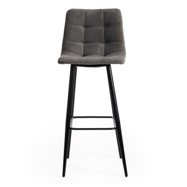 Стул барный Tetchair CHILLY mod.7095б ткань/металл, 53х44х104 см, высота до сиденья 76 см, серый barkhat 26/черный
