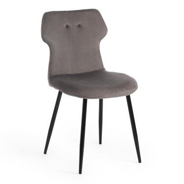 Стул Tetchair ROBOCOP mod. DC0128 вельвет/металл, 57 х 46 х 85 см , серый HLR 24/черный