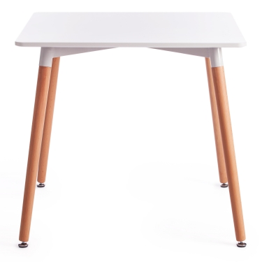 Стол Tetchair JOHN mod. T1003 МДФ/дерево, 80 х 80 х 75 см , White Белый / Natural натуральный