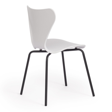 Стул Tetchair Jacobsen mod DC 102 пластик/металл, 50 х 46 х 82 см , белый 018/черный