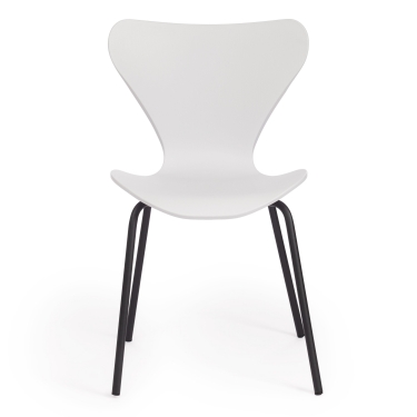 Стул Tetchair Jacobsen mod DC 102 пластик/металл, 50 х 46 х 82 см , белый 018/черный