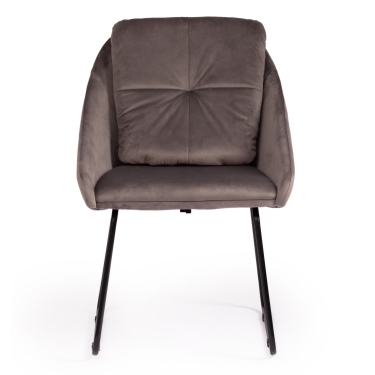 Кресло Tetchair STAR mod. CY-1919 вельвет/металл, 68 х 60 х 88 см , серый HLR 24/черный