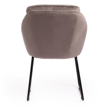 Кресло Tetchair STAR mod. CY-1919 вельвет/металл, 68 х 60 х 88 см , серый HLR 24/черный
