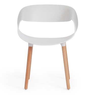 Стул Tetchair QXX mod. C1058 пластик/дерево, 54 х 56 х 78 см, белый 018 /натуральный