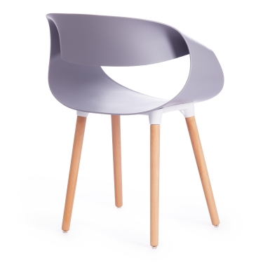 Стул Tetchair QXX mod. C1058 пластик/дерево, 54 х 56 х 78 см, серый 024 /натуральный