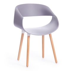 Стул Tetchair QXX mod. C1058 пластик/дерево, 54 х 56 х 78 см, серый 024 /натуральный