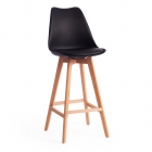 Стул барный Tetchair TULIP BAR mod. C1014H пластик/дерево, 57 х 48 х 104 см, черный 3010/натуральный