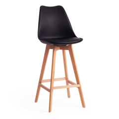 Стул барный Tetchair TULIP BAR mod. C1014H пластик/дерево, 57 х 48 х 104 см, черный 3010/натуральный