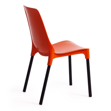 Стул Tetchair GENIUS mod 75 металл/пластик, 46x56x84cм, оранжевый/черные ножки