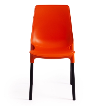 Стул Tetchair GENIUS mod 75 металл/пластик, 46x56x84cм, оранжевый/черные ножки
