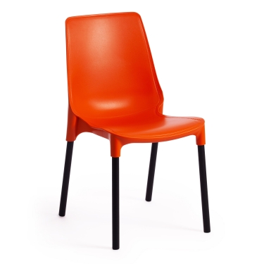 Стул Tetchair GENIUS mod 75 металл/пластик, 46x56x84cм, оранжевый/черные ножки