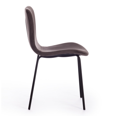Стул Tetchair GILLIAN mod. 0137017-NI металл/вельвет, 45х52,5х78 см, серо-коричневый S108 84 Brown/черный
