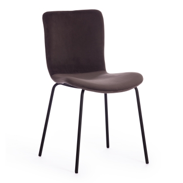 Стул Tetchair GILLIAN mod. 0137017-NI металл/вельвет, 45х52,5х78 см, серо-коричневый S108 84 Brown/черный