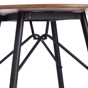 Стол Tetchair RUSTO mod. 283 МДФ/металл, D100 х 75 см, Black Черный / Walnut Орех