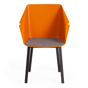 Стул Tetchair DORO mod. 8088 пластик/металл/ткань , 61,5 х 55 х 46 х 89 см , Orange Оранжевый 90988 / Grey Серый 1509