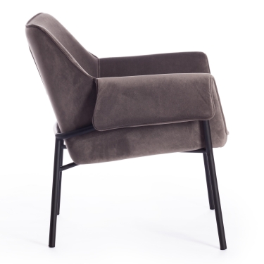 Кресло Tetchair BESS mod. 0179471 металл/вельвет, 70х71х75 см, серо-коричневый S108 84 Brown/черный